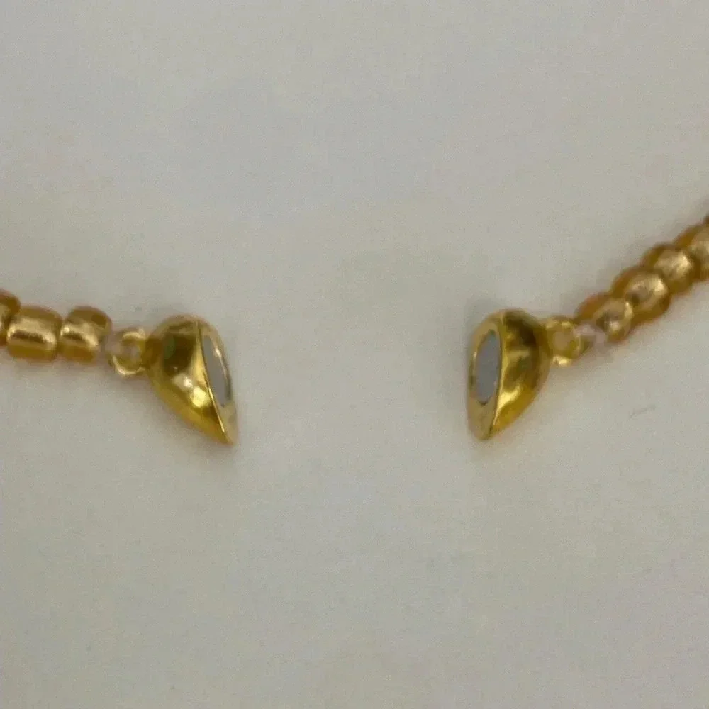 Handmade White & Gold Resin Flower Necklace